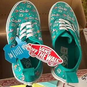 Vans Kids' Teal Dinosaur Sneakers